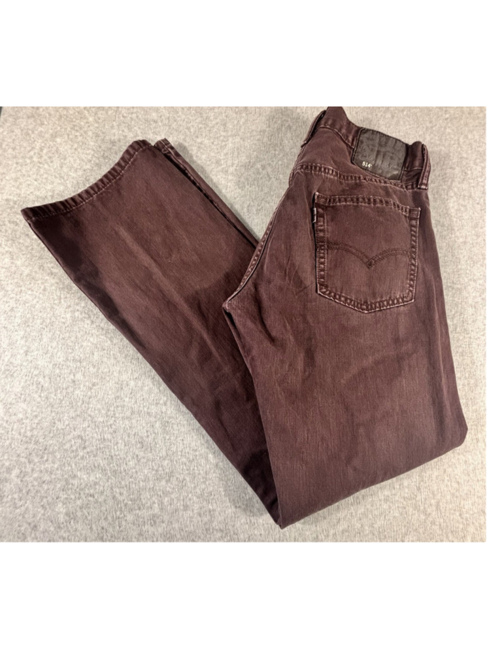 Levi’s 514 Straight Fit Jeans Mens 31x32 Brown Garment Dyed Denim Pants Red Tab